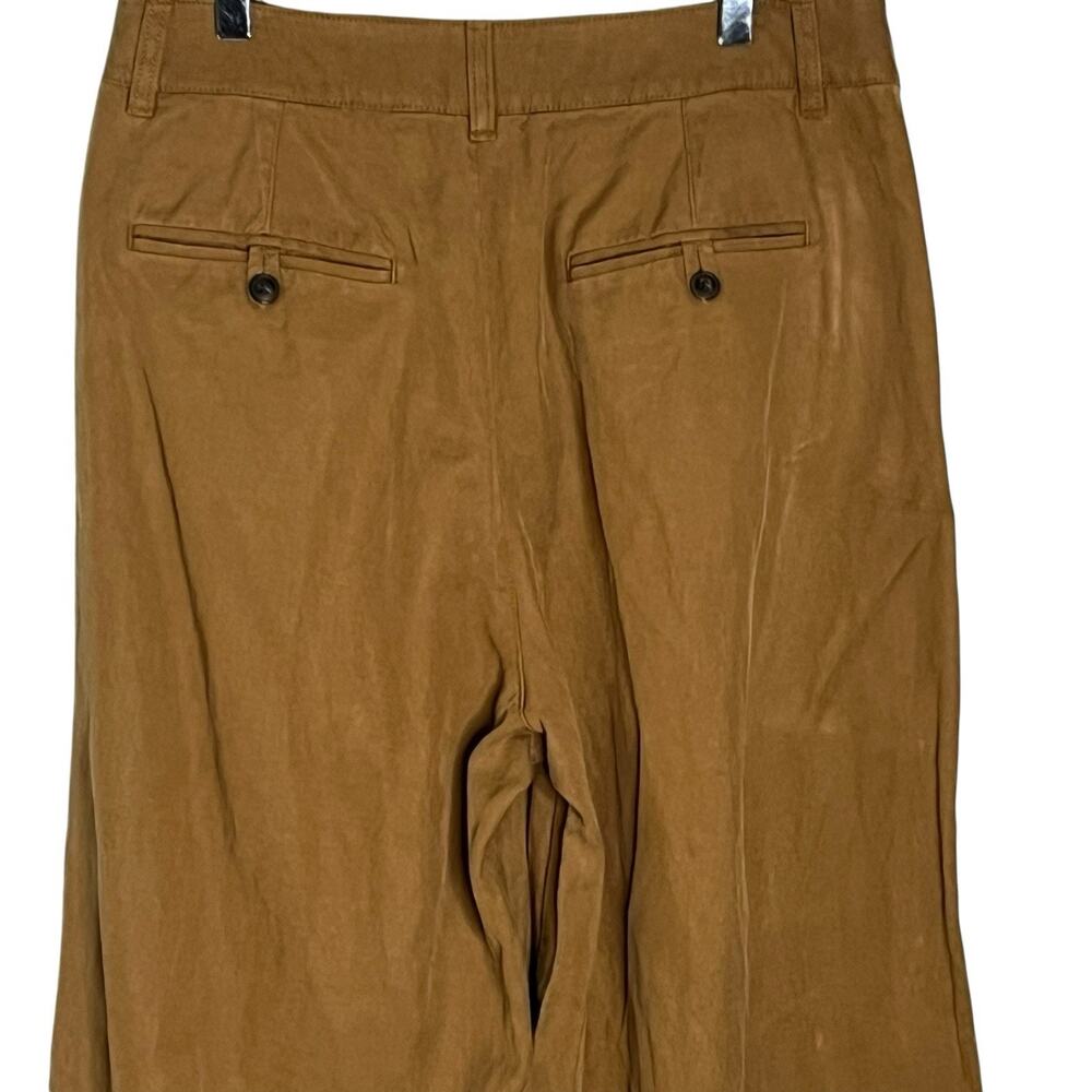 Madewell The Harlow Wide-Leg Pant 8 P Spiced Pleated Front Linen Blend Acorn Tan - Picture 7 of 15